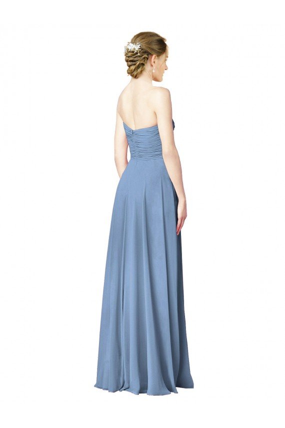 Cheap Draped Strapless Sweetheart Full Length Chiffon Bridesmaid Dress Sydney