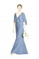 Cheap V-Back Trumpet Chiffon Bridesmaid Dress with Draped Cape Overlay Sydney