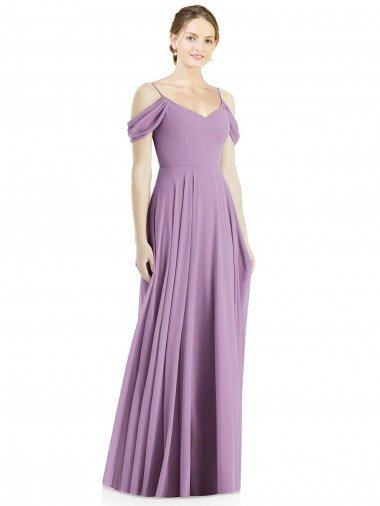 Cheap Off the Shoulder Open Cowl-Back Maxi Bridesmaid Dress Sydney