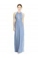 Cheap Open Back Long Chiffon Halter Bridesmaid Dress Sydney