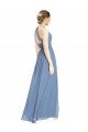 Cheap Open Back Long Chiffon Halter Bridesmaid Dress Sydney