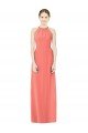 Cheap Open Back Shirred Halter Chiffon Bridesmaid Dress Sydney