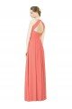 Cheap Open Back Shirred Halter Chiffon Bridesmaid Dress Sydney