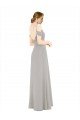 Cheap Draped Cold Shoulder Chiffon Bridesmaid Dress with Pleated Wrap Bodice Sydney