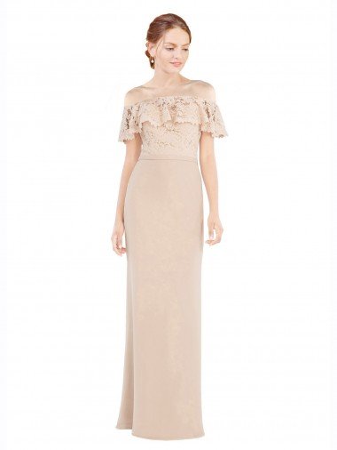Cheap Off the Shoulder Sleeves Sheath Chiffon Bridesmaid Dress / Prom Dress Sydney