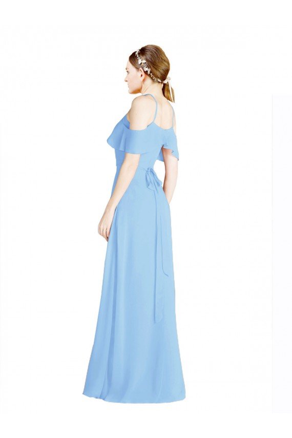 Cheap Halter Frill Cold Shoulder A-Line Chiffon Bridesmaid Dress Sydney