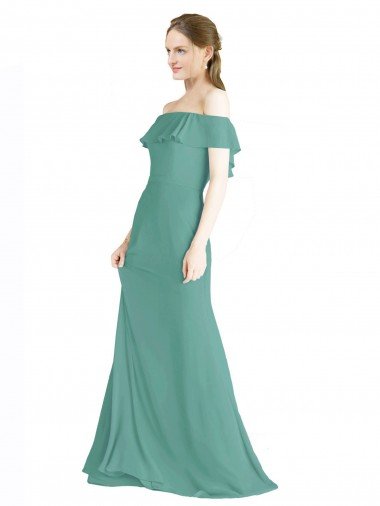 Cheap Off the Shoulder Bohemian Chiffon Bridesmaid Dress Sydney