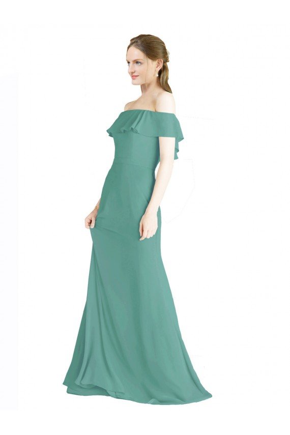 Cheap Off the Shoulder Bohemian Chiffon Bridesmaid Dress Sydney