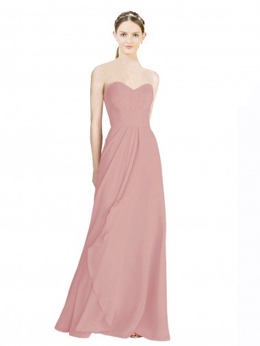 Cheap Daped A-Line Chiffon Bridesmaid Dress with Pleated Sweetheart Bodice Sydney