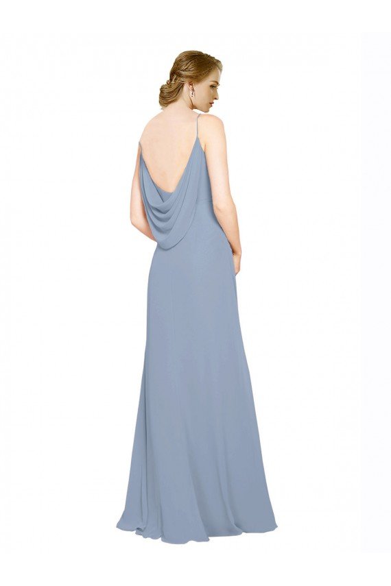 Cheap Cowl Back Long Chiffon Slip Bridesmaid Dress with Straps Sydney