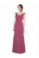 Cheap V-Neckline Long Chiffon Bridesmaid Dress with Wide V-Back Sydney