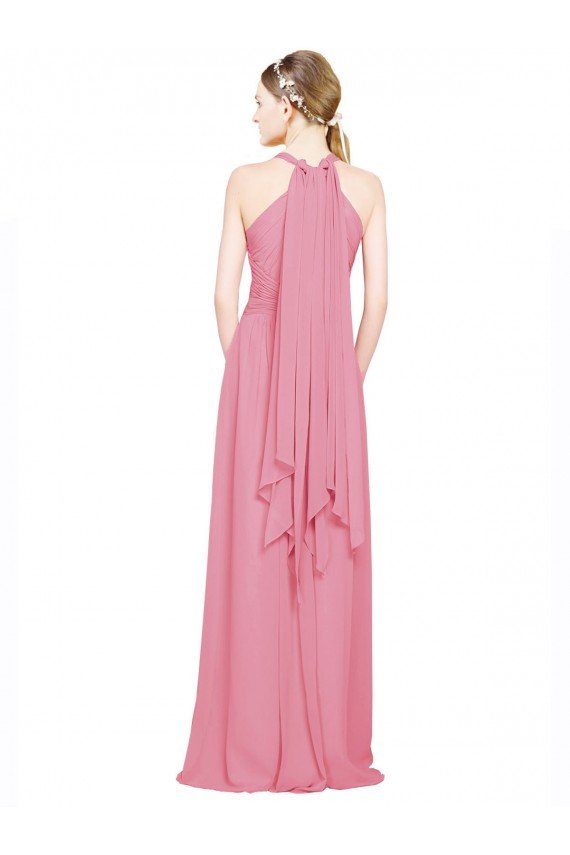 Cheap Halter Neck Keyhole A-Line Chiffon Bridesmaid Dress Sydney