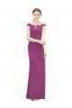 Cheap Full Length Long Chiffon Bridesmaid Dress with Boat Neck Sydney