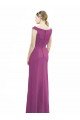 Cheap Full Length Long Chiffon Bridesmaid Dress with Boat Neck Sydney