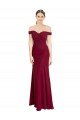 Cheap Off the Shoulder Long Chiffon Bridesmaid Dress / Prom Dress with Pleats Sydney
