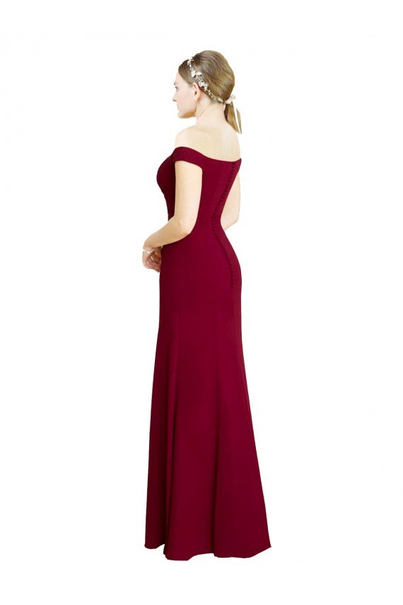 Cheap Off the Shoulder Long Chiffon Bridesmaid Dress / Prom Dress with Pleats Sydney