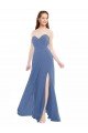 Cheap Classic Strapless Bridesmaids Dress with Draped Sweetheart Bodice and Side Slit Sydney