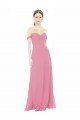 Cheap Fitted Sweetheart Bodice Chiffon Bridesmaid Dress with Draped Cap Sleeves Sydney