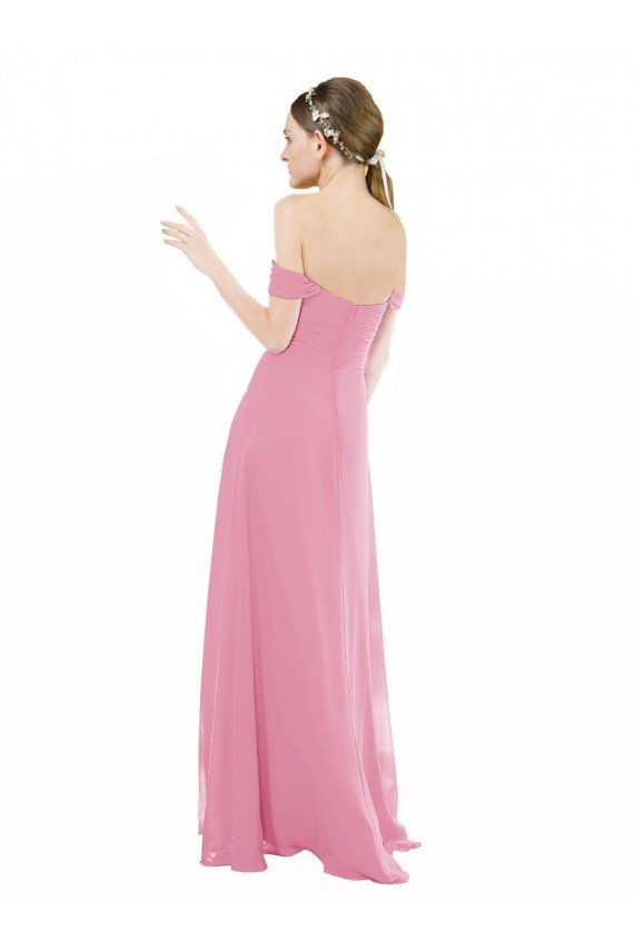 Cheap Fitted Sweetheart Bodice Chiffon Bridesmaid Dress with Draped Cap Sleeves Sydney