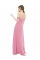 Cheap Fitted Sweetheart Bodice Chiffon Bridesmaid Dress with Draped Cap Sleeves Sydney