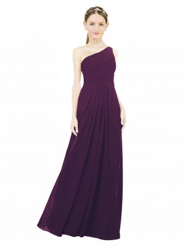 Cheap One Shoulder Chiffon Bridesmaid Dress with Draped Bodice Sydney