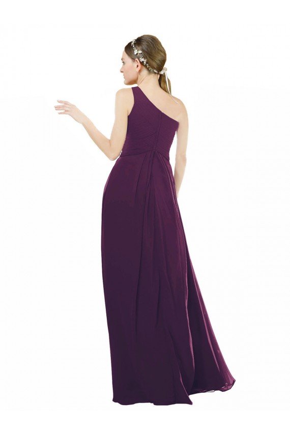Cheap One Shoulder Chiffon Bridesmaid Dress with Draped Bodice Sydney