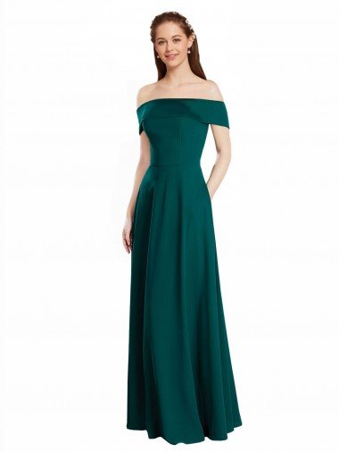 Cheap Classic Off the Shoulder Chiffon Bridesmaid Dress with Cap Sleeves Sydney
