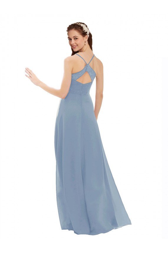 Cheap Sexy Chiffon Bridesmaid Dress with V-Neck Lace Bodice Sydney
