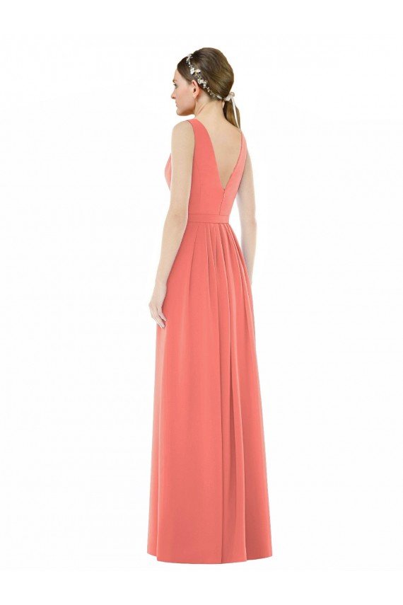 Cheap V-Neck V-Back Sleeveless Chiffon Bridesmaid Dress Sydney