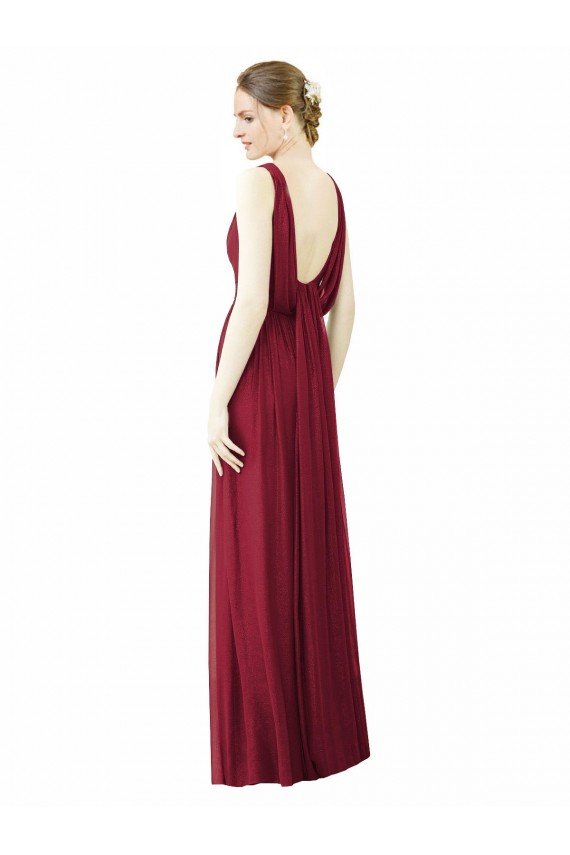 Cheap V-Neck Full-Length Sleeveless Low Back Chiffon Bridesmaid Dress Sydney