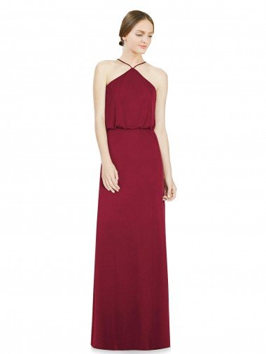 Cheap Sleek Halter Neck A-Line Chiffon Bridesmaid Dress Sydney