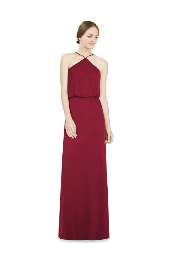 Cheap Sleek Halter Neck A-Line Chiffon Bridesmaid Dress Sydney