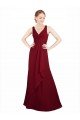 Cheap Twist-Knot V-Neckline Long Chiffon Bridesmaid Dress Sydney