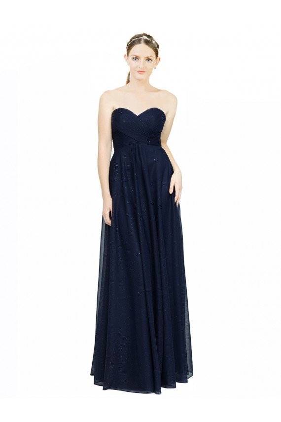 Cheap Strapless Sweetheart Long Chiffon Bridesmaid Dress Low Back Sydney