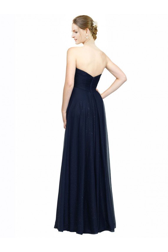 Cheap Strapless Sweetheart Long Chiffon Bridesmaid Dress Low Back Sydney