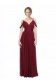 Cheap Off the Shoulder V-Neck Petite Chiffon Bridesmaid Dress with Open Back Sydney
