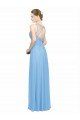 Cheap Double Straps Shoulder V-Neck Sheath Chiffon Bridesmaid Dress with Keyhole Back Sydney
