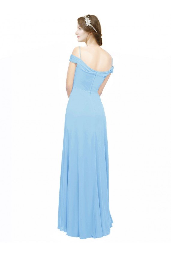 Cheap Off the Shoulder Bateau Neck Chiffon Bridesmaid Dress with Straps Sydney
