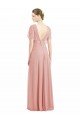 Cheap Draped Short Sleeves Long Chiffon A-Line Bridesmaid Dress Sydney
