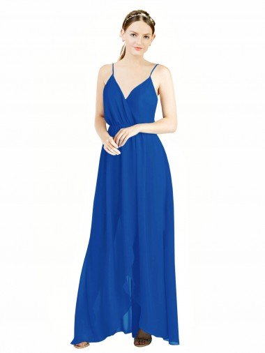 Cheap Sleeveless Surplice Chiffon Bridesmaid Dress with Spaghetti Straps Sydney
