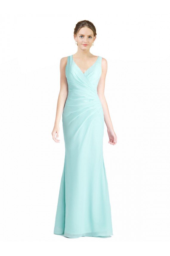 Cheap Ruched Bodice Sweetheart Chiffon Bridesmaid Dress with Lace Back Sydney