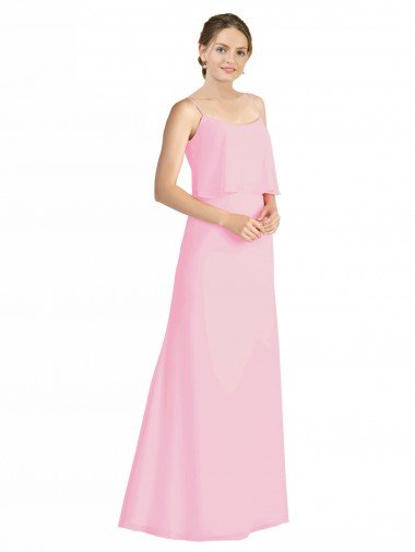 Cheap Spaghetti Straps A-Line Chiffon Bridesmaid Dress Low Back Sydney