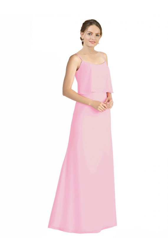 Cheap Spaghetti Straps A-Line Chiffon Bridesmaid Dress Low Back Sydney