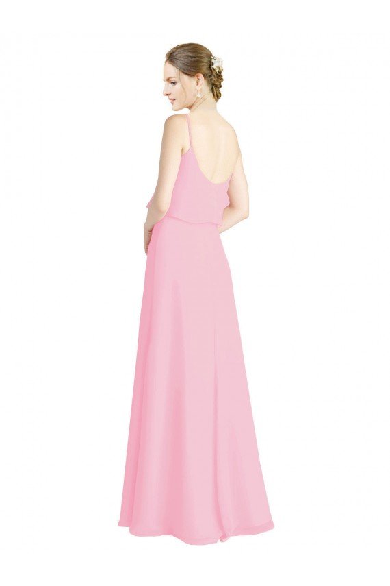 Cheap Spaghetti Straps A-Line Chiffon Bridesmaid Dress Low Back Sydney