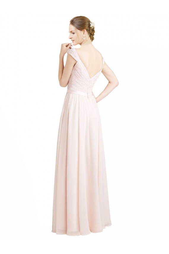 Cheap Sweetheart A-Line Chiffon Bridesmaid Dress with Ruched Lace Bodice Sydney