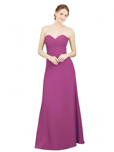 Cheap Sweetheart Neckline Pleated Chiffon Bridesmaid Dress with Low Back Sydney