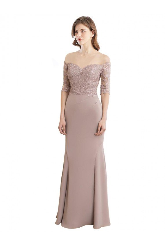 Cheap Sweetheart Neckline Long Sleeves Lace Bridesmaid Dress Sydney