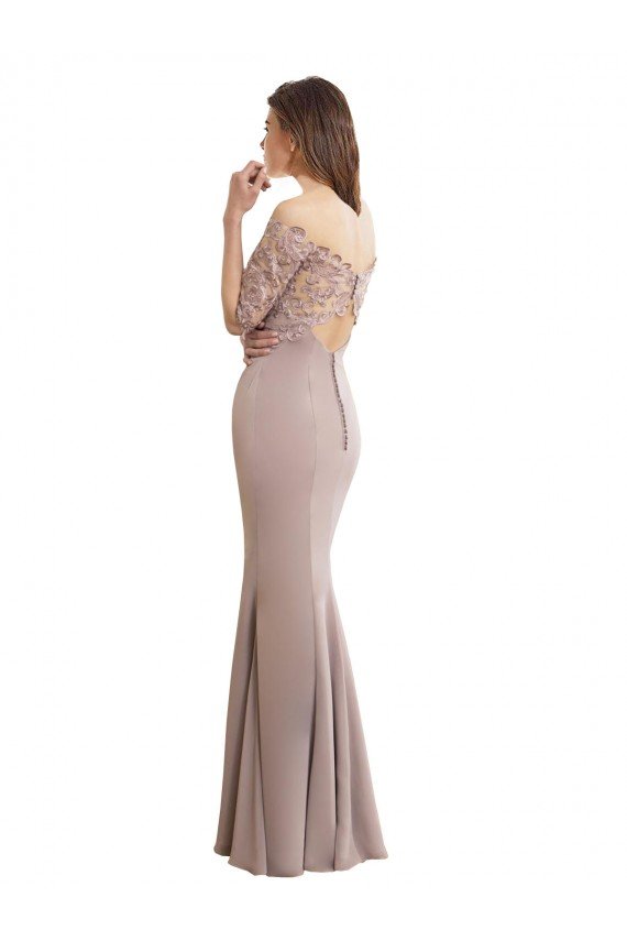Cheap Sweetheart Neckline Long Sleeves Lace Bridesmaid Dress Sydney