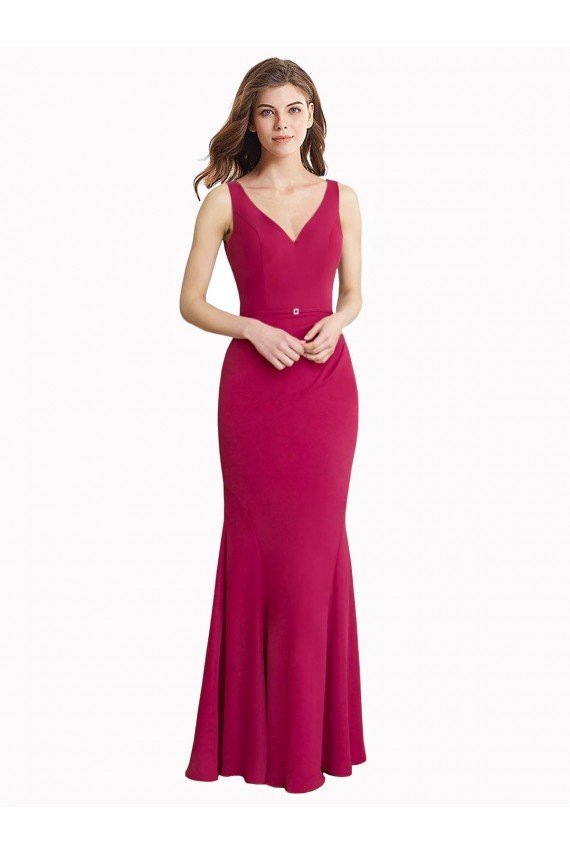 Cheap V-Neck Mermaid Chiffon Bridesmaid Dress / Prom Dress with V-Back and Belt Sydney