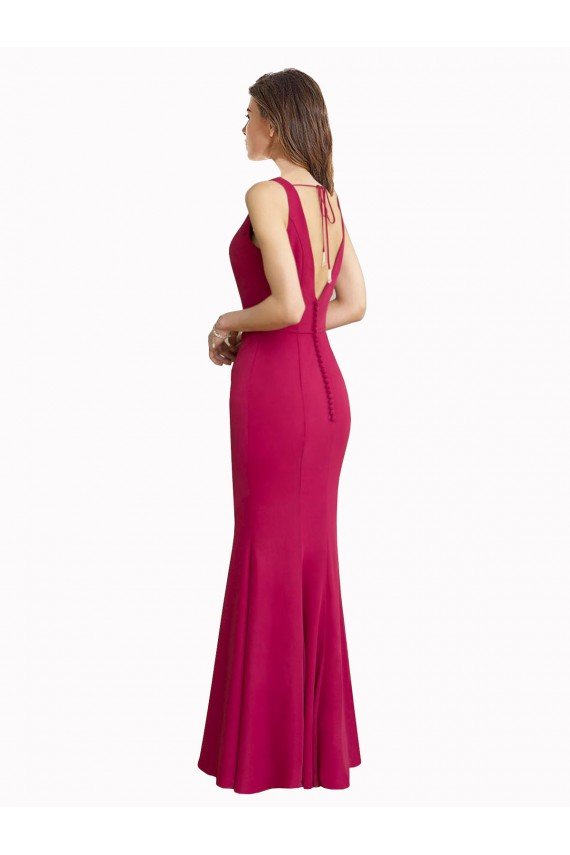 Cheap V-Neck Mermaid Chiffon Bridesmaid Dress / Prom Dress with V-Back and Belt Sydney
